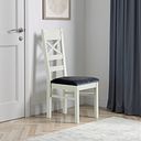 Brompton Painted Acacia Dining Chair with a Plain Charcoal Fabric Seat
