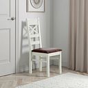 Brompton Painted Acacia Dining Chair with a Vintage Brown Leather Look Fabric Seat