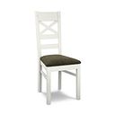 Brompton Painted Acacia Dining Chair with Verona Green Fabric Seat