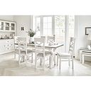 Brompton Painted Acacia and Ash Top 5ft 11" Table with 6 Brompton Chairs with Plain Truffle Fabric Pads