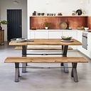 Brooklyn Living Edge Dining Table with 2 Benches