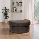 Malvern Half Moon Footstool in Brown fabric