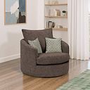Malvern Swivel Cuddler Chair in Brown fabric