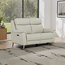 Brunel 2 Seater Electric Recliner Sofa in Bone China Leather