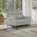 Brunel 2 Seater Electric Recliner Sofa in Marble Silver Fabric