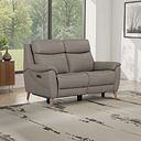 Brunel 2 Seater Electric Recliner Sofa in Oyster Leather