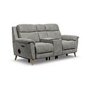 Brunel 2 Seater Recliner Sofa, Smart Screen & Speakers in Dexter Stone Fabric