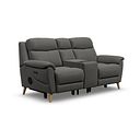Brunel 2 Seater Recliner Sofa, Smart Screen & Speakers in Elephant Grey Leather