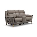 Brunel 2 Seater Recliner Sofa, Smart Screen & Speakers in Oyster Leather