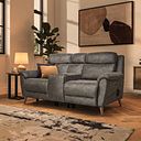 Brunel 2 Seater Recliner Sofa, Smart Screen & Speakers in Marble Mink Fabric