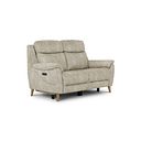 Brunel 2 Seater Recliner Sofa with Adjustable Power Headrest and Lumbar Support in Marble Cream Fabric