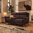 Brunel 2.5 Seater Recliner Sofa, Smart Screen & Speakers in Chestnut Leather