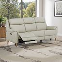 Brunel 3 Seater Electric Recliner Sofa in Bone China Leather