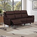 Brunel 3 Seater Electric Recliner Sofa in Chestnut Leather