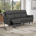 Brunel 3 Seater Electric Recliner Sofa in Elephant Grey Leather