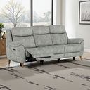 Brunel 3 Seater Electric Recliner Sofa in Marble Silver Fabric