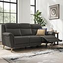 Brunel 3 Seater Electric Recliner Sofa in Storm Leather
