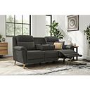 Brunel 3 Seater Electric Recliner Sofa with Multifunctional  Middle Seat in Storm Leather