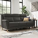 Brunel 3 Seater Electric Recliner Sofa with Multifunctional  Middle Seat in Storm Leather