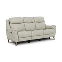 Brunel 3 Seater Recliner Sofa with Adjustable Power Headrest and Lumbar Support in Bone China Leather