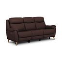 Brunel 3 Seater Recliner Sofa with Adjustable Power Headrest and Lumbar Support in Chestnut Leather