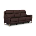 Brunel 3 Seater Recliner Sofa with Adjustable Power Headrest and Lumbar Support in Chestnut Leather