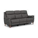 Brunel 3 Seater Recliner Sofa with Adjustable Power Headrest and Lumbar Support in Elephant Grey Leather