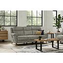 Brunel 3 Seater Recliner Sofa with Adjustable Power Headrest and Lumbar Support in Marble Silver Fabric