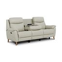 Brunel 3 Seater Electric Recliner Sofa with Multifunctional Middle Seat in Bone China Leather