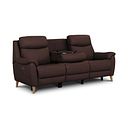 Brunel 3 Seater Electric Recliner Sofa with Multifunctional Middle Seat in Chestnut Leather