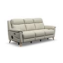 Brunel 3 Seater Recliner Sofa with Speakers in Bone China Leather