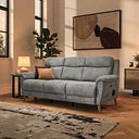 Brunel 3 Seater Recliner Sofa with Speakers in Dexter Stone Fabric