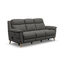 Brunel 3 Seater Recliner Sofa with Speakers in Elephant Grey Leather
