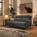 Brunel 3 Seater Recliner Sofa with Speakers in Elephant Grey Leather