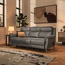 Brunel 3 Seater Recliner Sofa with Speakers in Marble Mink Fabric
