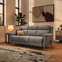 Brunel 3 Seater Recliner Sofa with Speakers in Oyster Leather