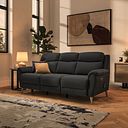 Brunel 3 Seater Recliner Sofa with Speakers in Storm Leather