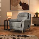 Brunel Electric Recliner Armchair with Speakers in Dexter Stone Fabric