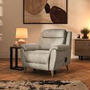 Brunel Electric Recliner Armchair with Speakers in Marble Cream Fabric