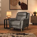 Brunel Electric Recliner Armchair with Speakers in Marble Mink Fabric