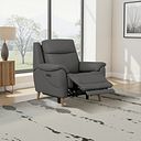 Brunel Recliner Armchair in Elephant Grey Leather
