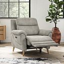 Brunel Recliner Armchair with Adjustable Power Headrest and Lumbar Support in Dexter Stone Fabric