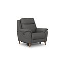 Brunel Recliner Armchair with Adjustable Power Headrest and Lumbar Support in Elephant Grey Leather