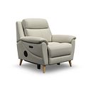 Brunel Electric Recliner Armchair with Speakers in Bone China Leather