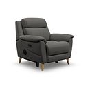 Brunel Electric Recliner Armchair with Speakers in Elephant Grey Leather