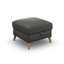 Brunel Storage Footstool in Elephant Grey Leather