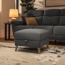 Brunel Storage Footstool in Elephant Grey Leather