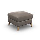 Brunel Storage Footstool in Oyster Leather