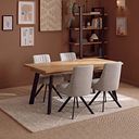 Cambridge Natural Solid Oak Rectangle Extending Dining Table with Splay Legs