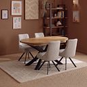 Cami Natural Oak Oval Dining Table with Starbust Legs